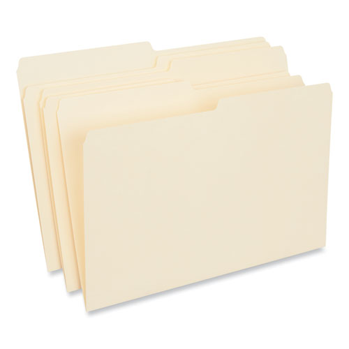 Top Tab File Folders, 1/2-Cut Tabs: Assorted, Legal Size, 0.75" Expansion, Manila, 100/Box-(UNV15112)