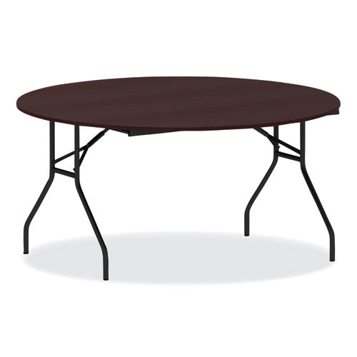 Round Wood Folding Table, 59" Diameter x 29.13h, Mahogany-(ALEFT7260DMY)