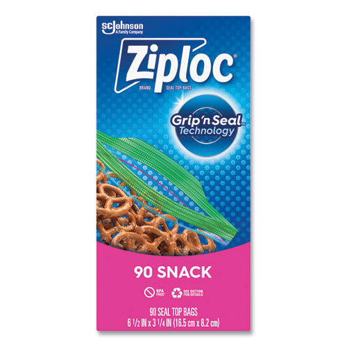 Seal Top Snack Bags, 10 oz, 6.5" x 3.25", Clear, 90 Bags/Box, 12 Boxes/Carton-(SJN315892)