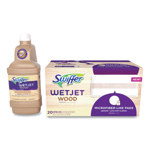 WetJet System Wood Cleaning-Solution Refill with Mopping Pads, Unscented, 1.25 L Bottle-(PGC77134)