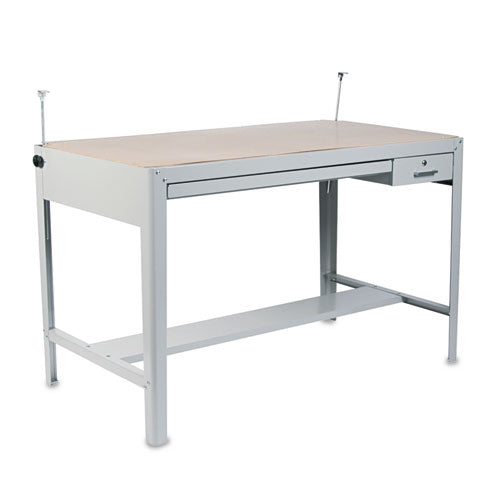 Precision Four-Post Drafting Table Base, 56.5w x 30.5d x 35.5h, Gray-(SAF3962GR)