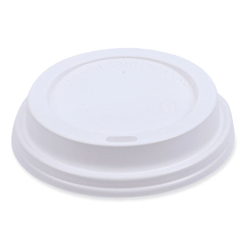 Deerfield Hot Cup Lids, Fits 10 oz to 20 oz Cups, White, Plastic, 50/Pack, 20 Packs/Carton-(BWKDEERHLIDW)