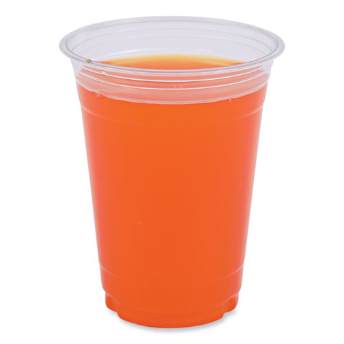 Clear Plastic Cold Cups, 16 oz, PET, 50 Cups/Sleeve, 20 Sleeves/Carton-(BWKPET16)