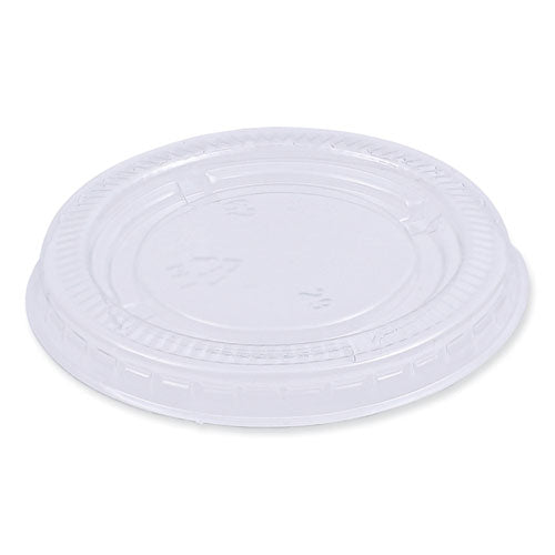 Souffle/Portion Cup Lids, Fits 2 oz Portion Cups, Clear, 2,500/Carton-(BWKPRTLID2)