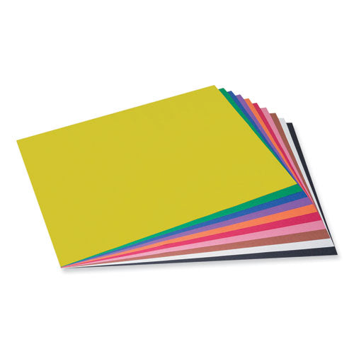 SunWorks Construction Paper, 50 lb Text Weight, 18 x 24, Assorted, 50/Pack-(PAC6517)