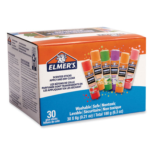 Clear School Glue Stick, Scented, Assorted, 0.21 oz, Dries Clear, 30/Pack-(EPI2175692)