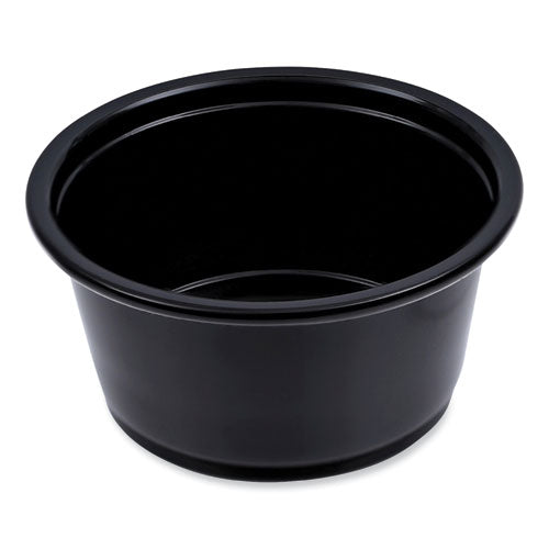 Souffle/Portion Cups, 2 oz, Polypropylene, Black, 125 Cups/Sleeve, 20 Sleeves/Carton-(BWKPRTN2BL)