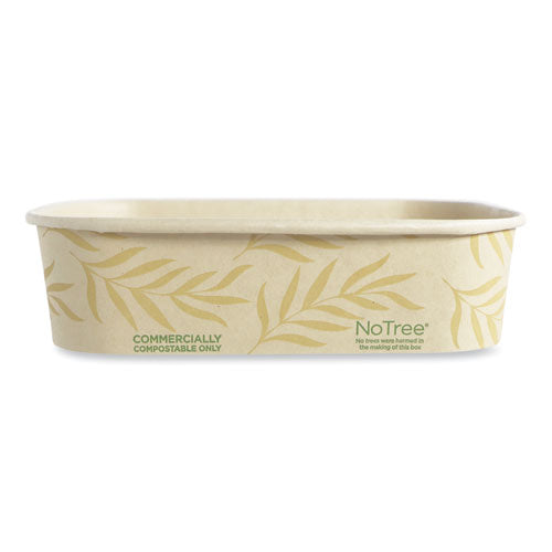 No Tree Rectangular Containers, 16 oz, 4.7 x 6.8 x 1.6, Natural, Sugarcane, 300/Carton-(WORCTNT16)