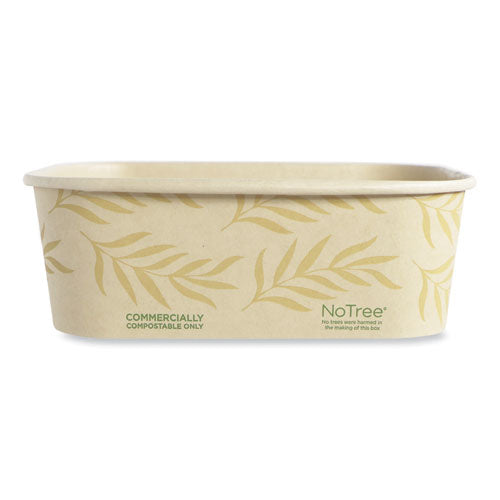 No Tree Rectangular Containers, 24 oz, 4.7 x 6.8 x 2.3, Natural, Sugarcane, 300/Carton-(WORCTNT24)