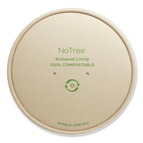 Paper Lids for Bowls. 5.9" Diameter, Natural, Paper, 300/Carton-(WORBOLNT24W)