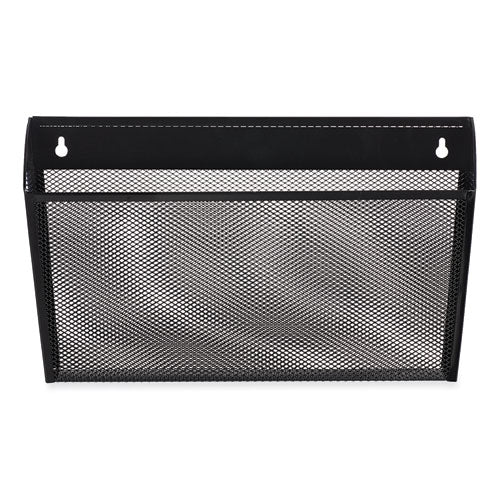 Metal Mesh Wall File, Letter Size, 14.13" x 3.38" x 13", Black-(UNV20026)