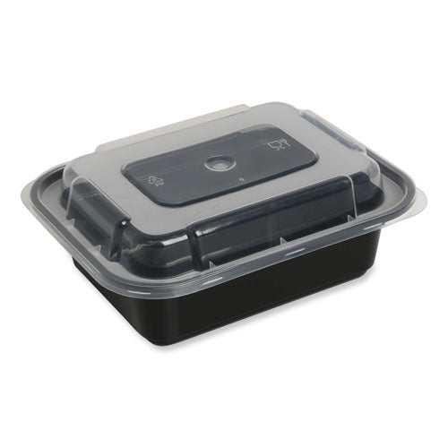 Food Container, 12 oz, 5.78 x 4.52 x 2.24, Black/Clear, Plastic, 150/Carton-(GENTORECT12)