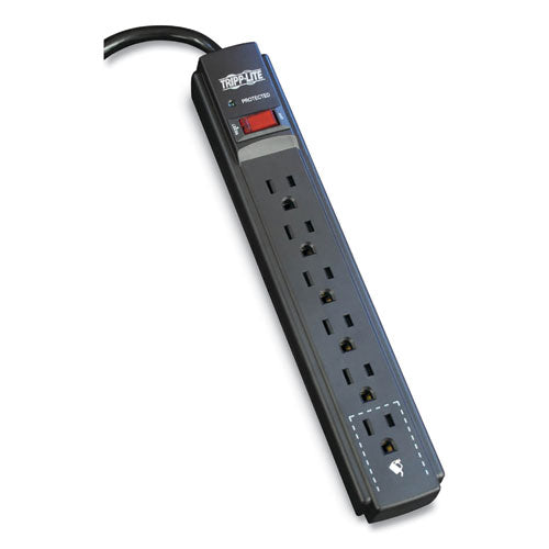 Protect It! Surge Protector, 6 AC Outlets, 6 ft Cord, 790 J, Black-(TRPTLP606B)