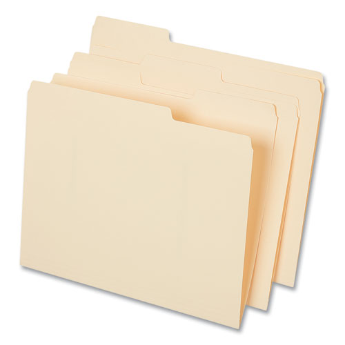 Top Tab File Folders, 1/3-Cut Tabs: Assorted, Letter Size, 0.75" Expansion, Manila, 50/Box-(UNV18104)