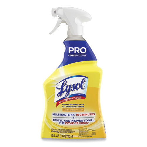 Advanced Deep Clean All Purpose Cleaner, Lemon Breeze, 32 oz Trigger Spray Bottle, 12/Carton-(RAC00351)