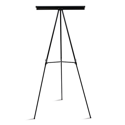 Telescoping Tripod Display Easel, Adjusts 35" to 64" High, Metal, Black-(BVCFLX09101MV)