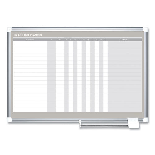 In-Out Magnetic Dry Erase Board, 36 x 24, White Surface, Silver Aluminum Frame-(BVCGA01110830)