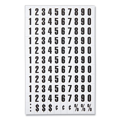 Interchangeable Magnetic Board Accessories, Numbers, Black, 0.75"h-(BVCKT2020)