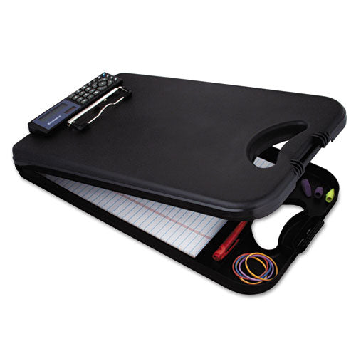 DeskMate II with Calculator, 0.5" Clip Capacity, Holds 8.5 x 11 Sheets, Black-(SAU00534)