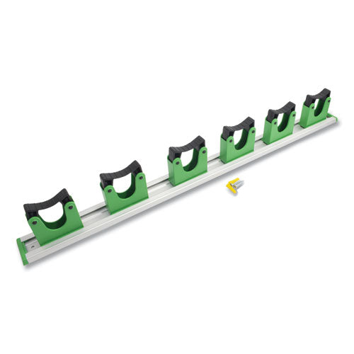 Hang Up Cleaning Tool Holder, 28w x 3.15d x 2.17h, Silver/Green-(UNGHO700EA)