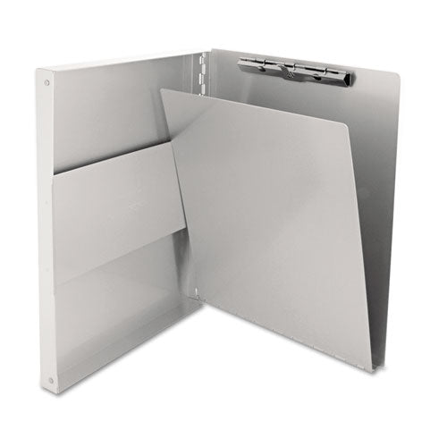 Snapak Aluminum Side-Open Forms Folder, 0.5" Clip Capacity, Holds 8.5 x 11 Sheets, Silver-(SAU10517)