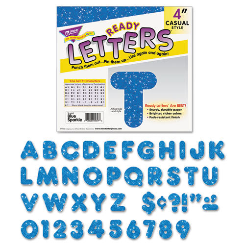 Ready Letters Sparkles Letter Set, Blue Sparkle, 4"h, 71/Set-(TEPT1617)