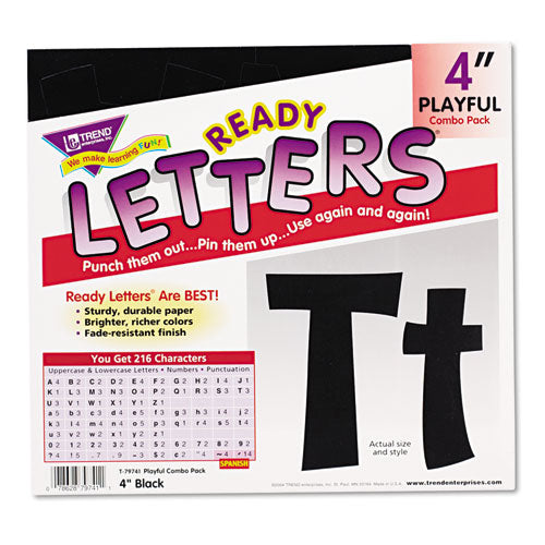 Ready Letters Playful Combo Set, Black, 4"h, 216/Set-(TEPT79741)