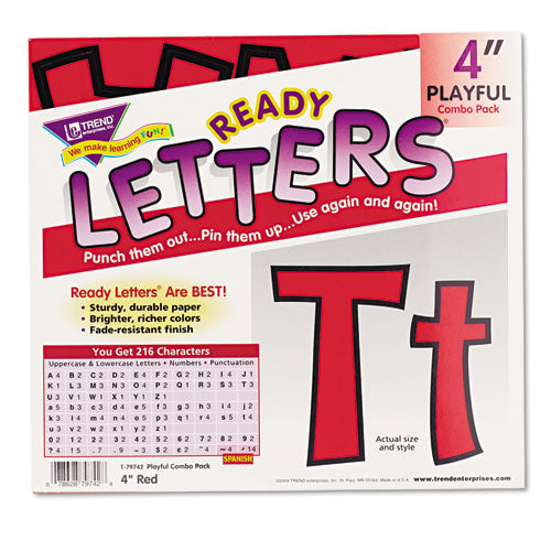 Ready Letters Playful Combo Set, Red, 4"h, 216/Set-(TEPT79742)