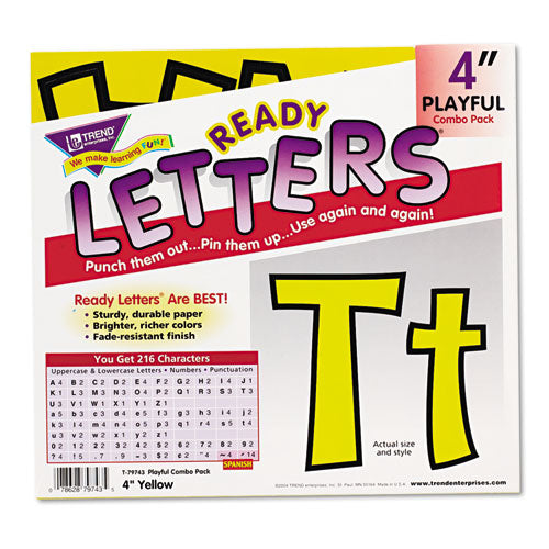 Ready Letters Playful Combo Set, Yellow, 4"h, 216/Set-(TEPT79743)