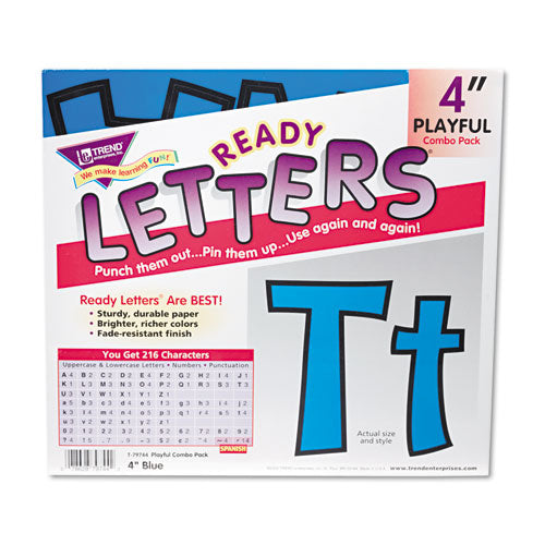 Ready Letters Playful Combo Set, Blue, 4"h, 216/Set-(TEPT79744)