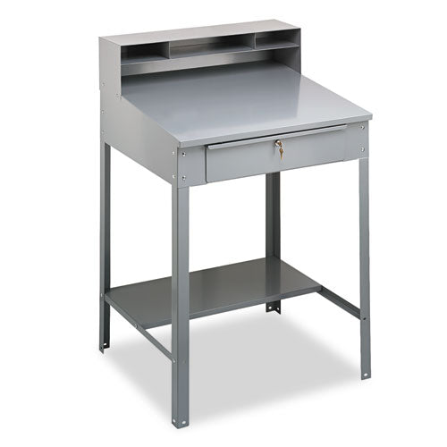 Open Steel Shop Desk, 34.5" x 29" x 53.75", Medium Gray-(TNNSR57MG)