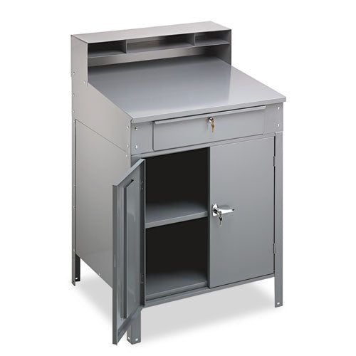 Steel Cabinet Shop Desk, 34.5" x 29" x 53", Medium Gray-(TNNSR58MG)