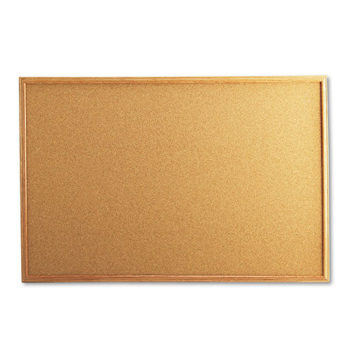 Cork Board with Oak Style Frame, 36 x 24, Natural Surface-(UNV43603)