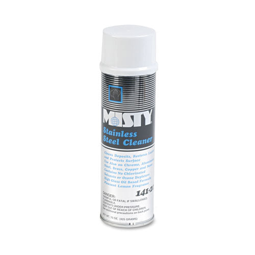 Stainless Steel Cleaner and Polish, Lemon Scent, 15 oz Aerosol Spray, 12/Carton-(AMR1001541)